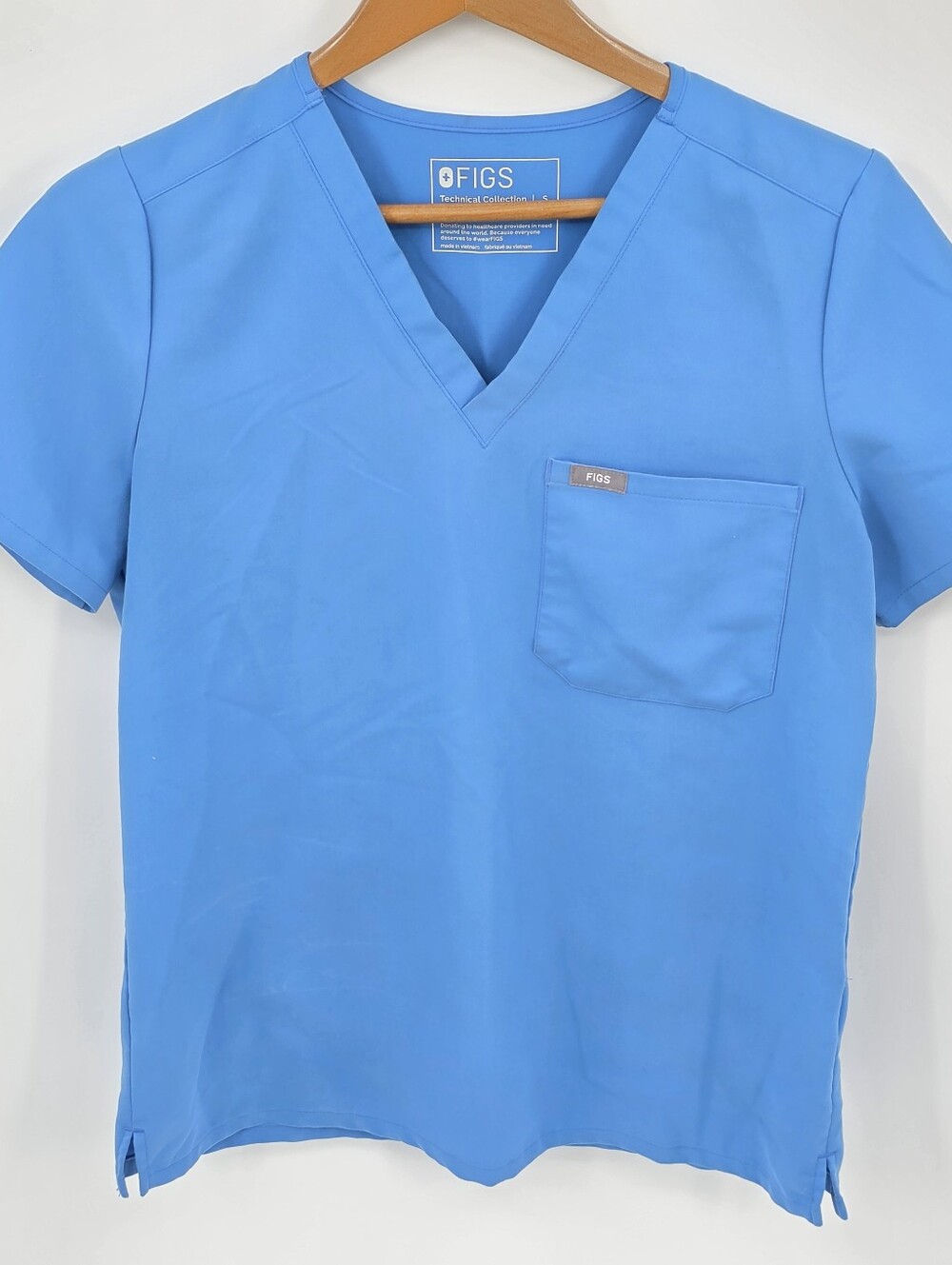 Figs Scrub Top Catarina One Pocket Short Sleeve Gray Small S
